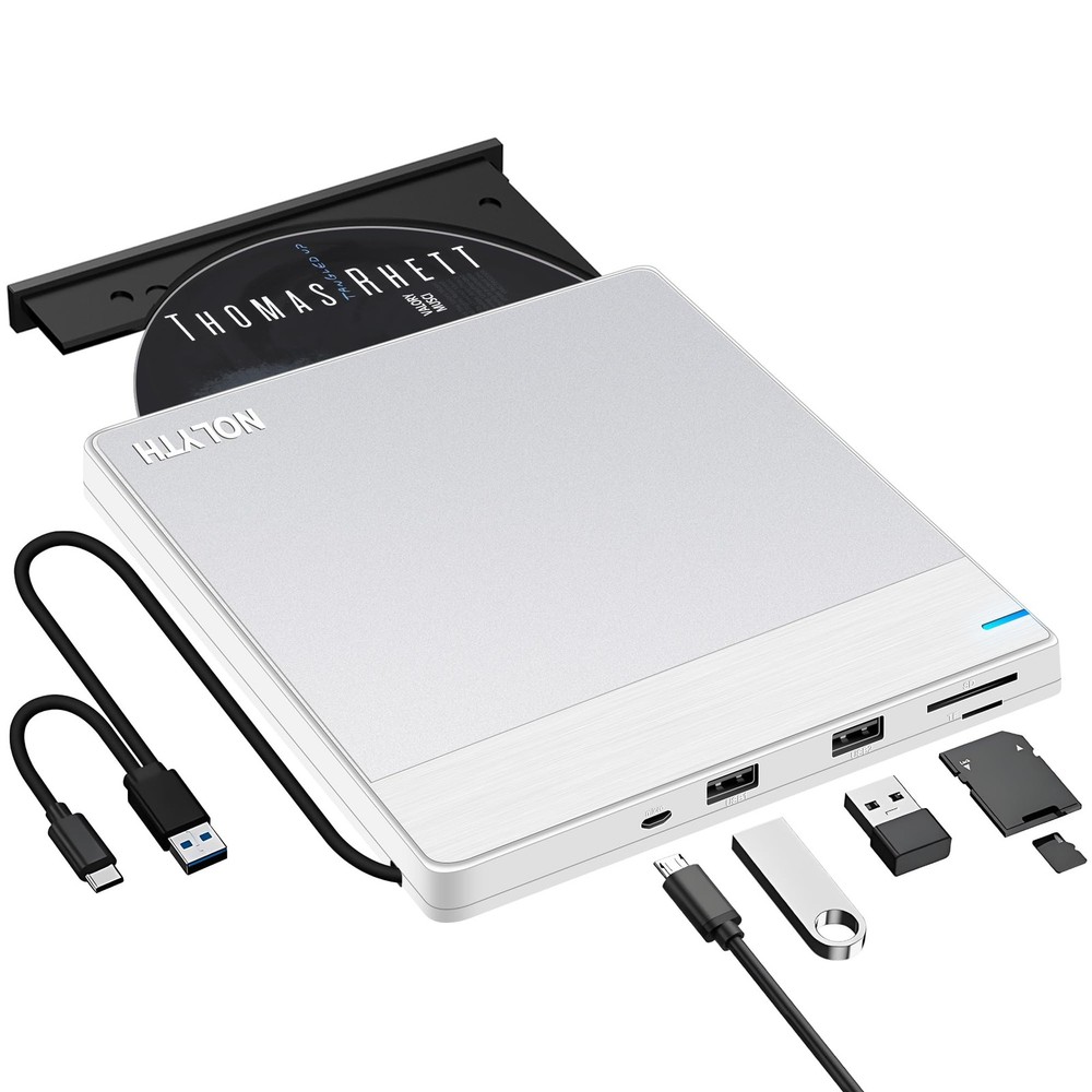 External CD Drive for Mac: USB 3.0 Type-C DVD Burner Player for Laptop Window...
