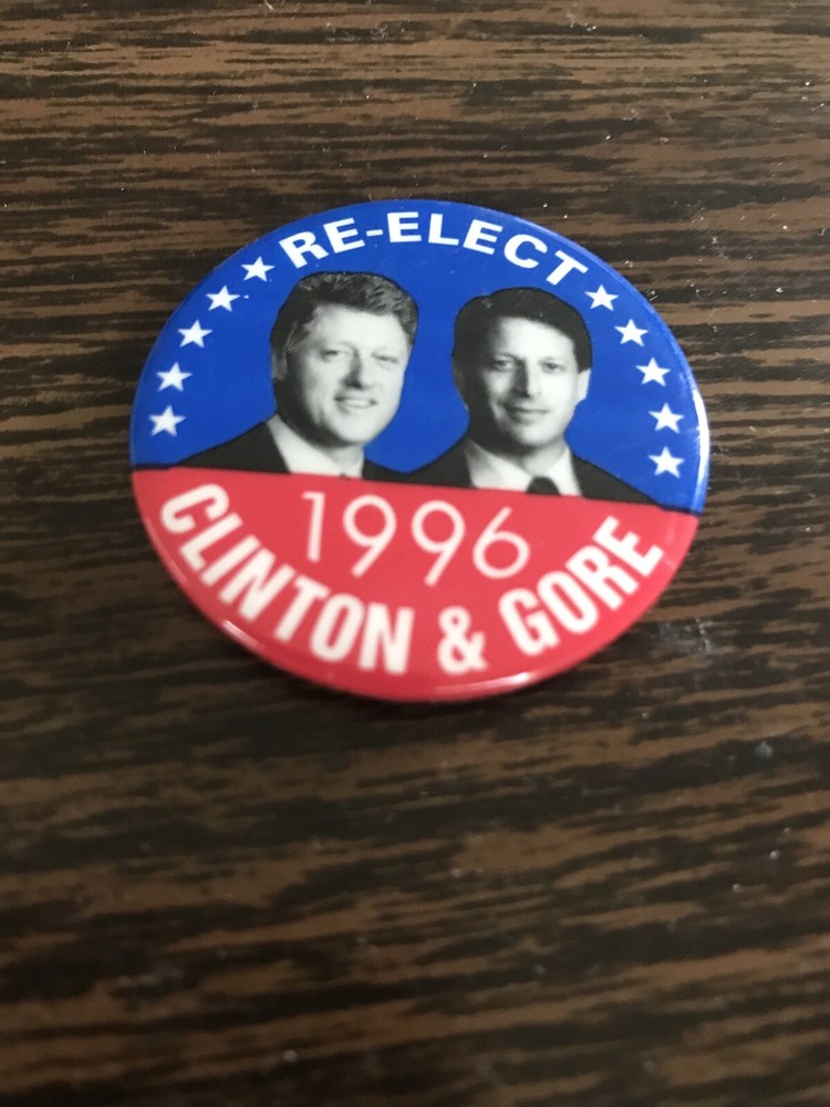 Clinton Gore Picture Campaign Pinback Button