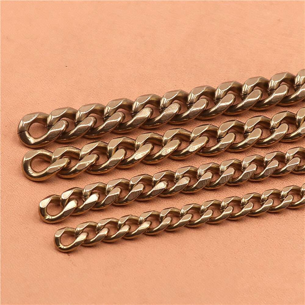 Solid Brass Flat Curb Chains Strap Handbag Purse replacement Accessories Key DIY