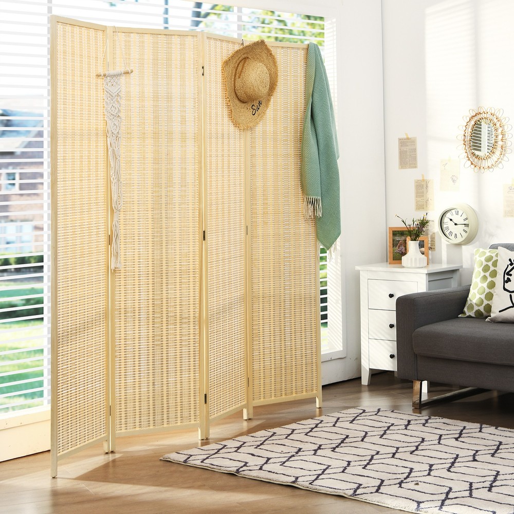Costway 4 Panel Room Divider Screen Portable Folding 6 ft Partition Screen
