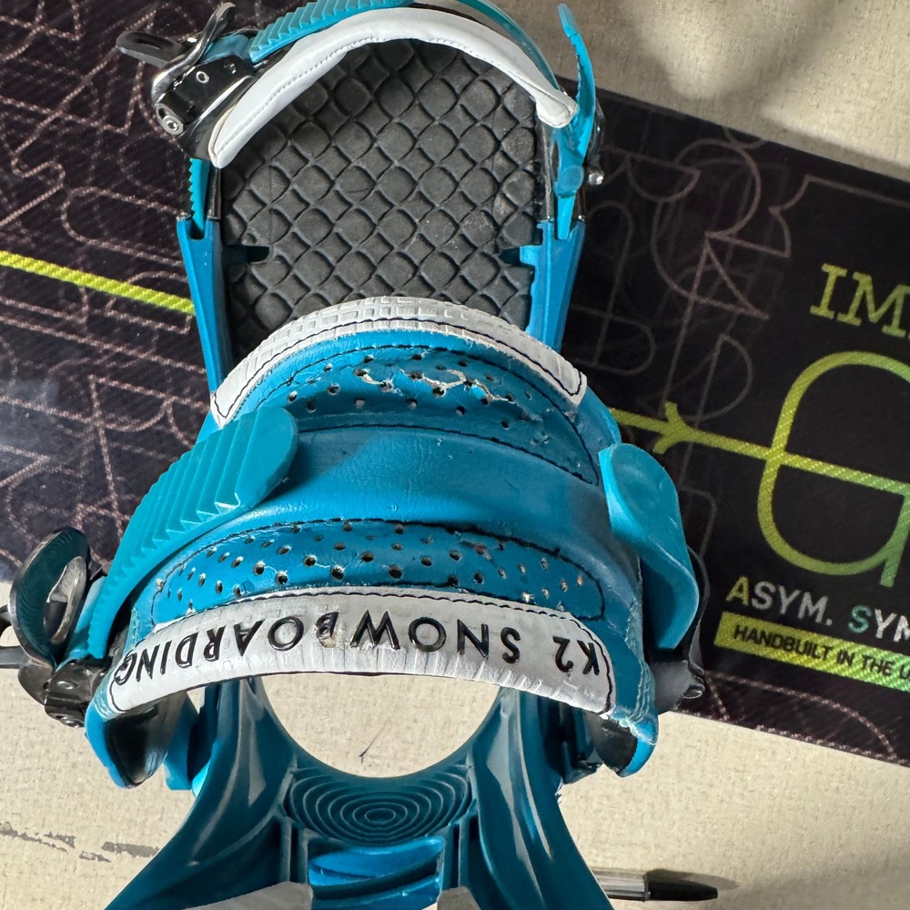GNU Impossible EC2 BTX Asym Twin Snowboard 152cm + K2 Medium Bindings 26cm (75 c