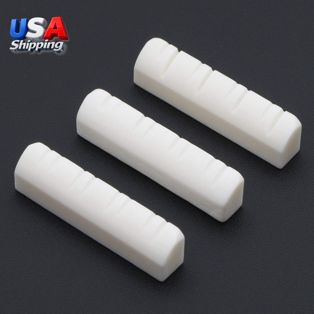 3PCS Bone Mandolin Upper Nut & Acoustic Guitar Nut, 8-String Silver Replacement