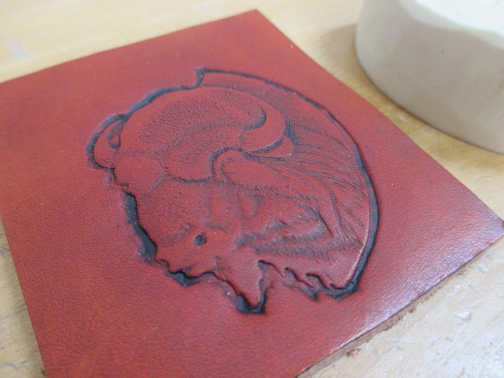 Bison Resin Leatherwork Stamp 2 x 2