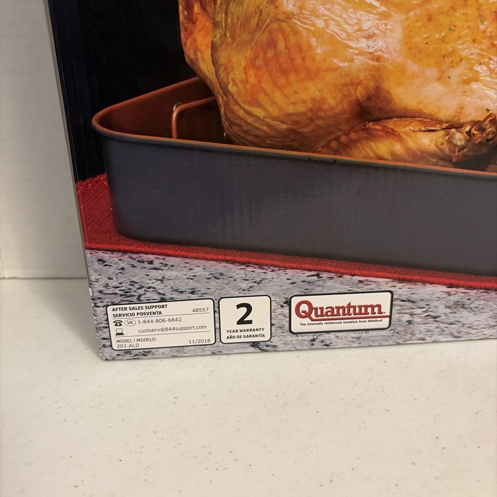 Crofton Roasting Pan with Removable Rack -OPEN BOX - non stick - 16x12x3"