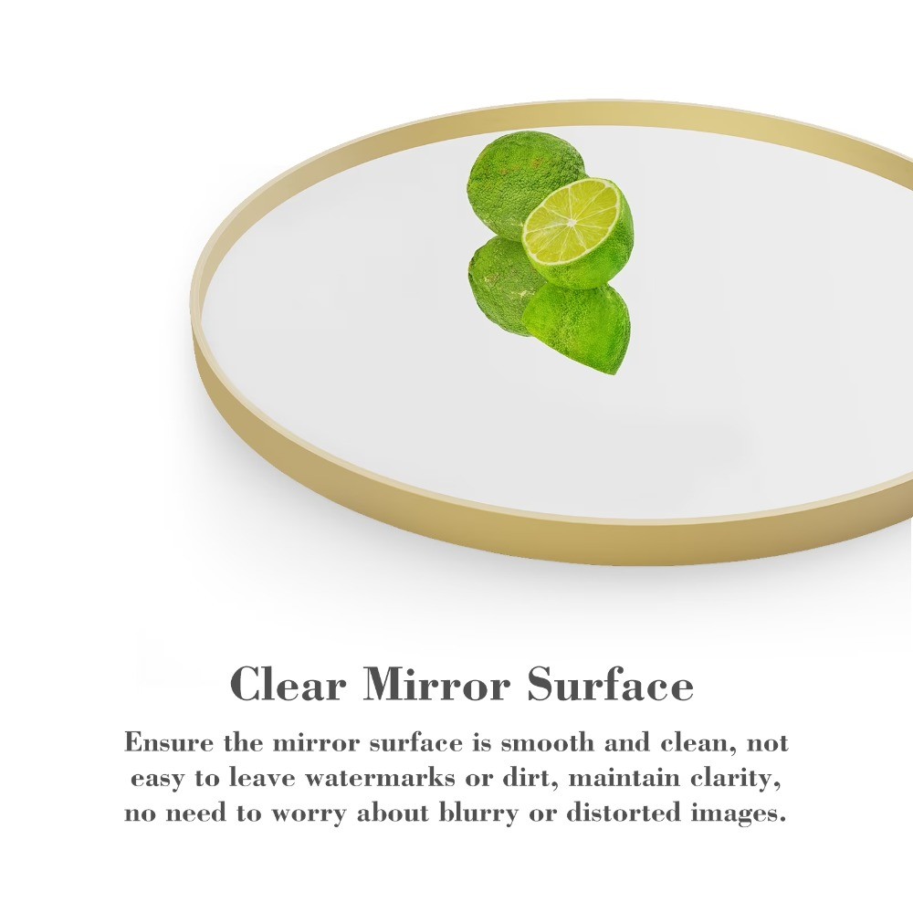 24-inch Round Bathroom Vanity Mirror – Shatterproof, Silver-Plated with Rust