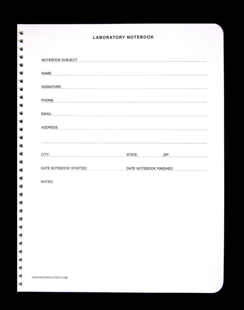 BookFactory Student Lab Notebook, Scientific Grid, Wire-O, 150 Pages, 8.5x11"