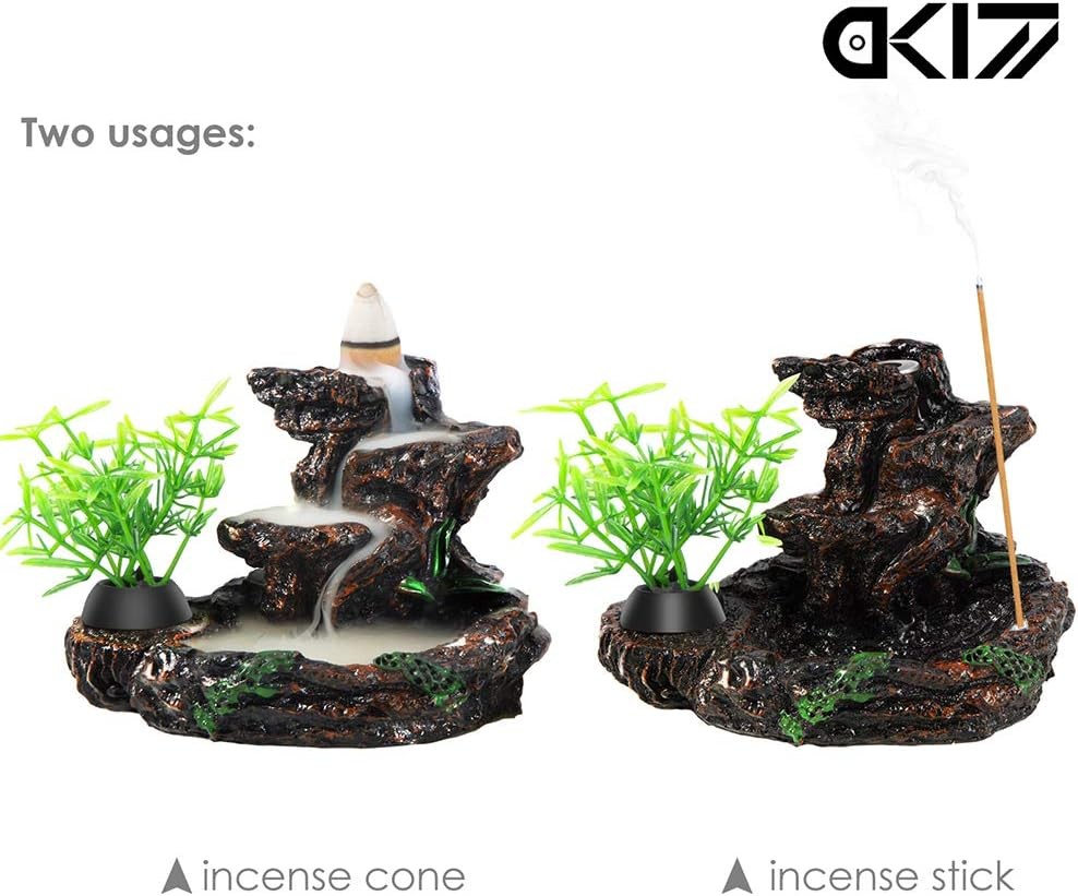 DK177 Incense Holder Waterfall Burner Ceramic Backflow Zen C