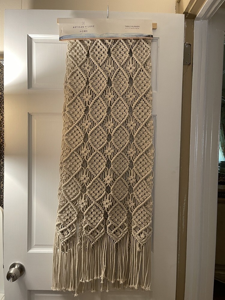 ARTISAN DE LUXE HOME MACRAME TABLE RUNNER 16"x72"