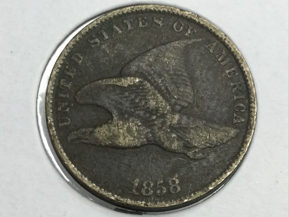 1858 small letters Flying Eagle Cent in fine/very fine
