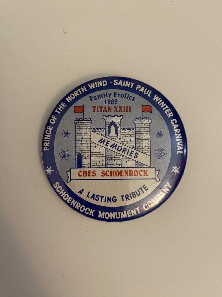 Saint Paul Winter Carnival 1982 Pin Back Button P95