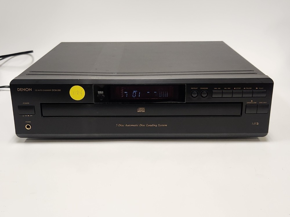 Denon DCM-280 5-Disc Carousel CD Changer - Tested & Working