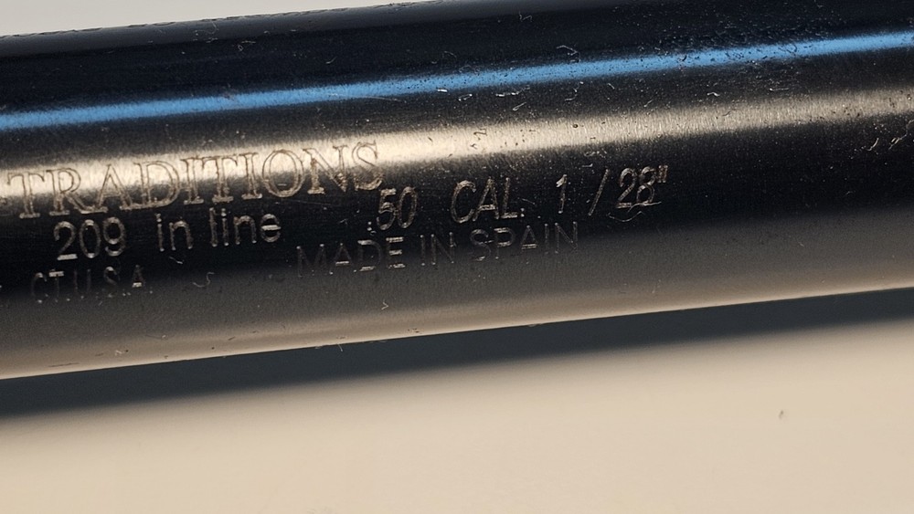 Traditions Tracker 209 Inline Muzzleloader 23” Barrel Without a Breech (D)