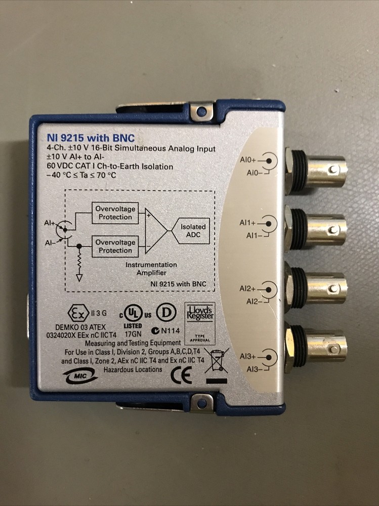 National Instruments NI 9215 BNC 4-Channel 10V Analog Input Module