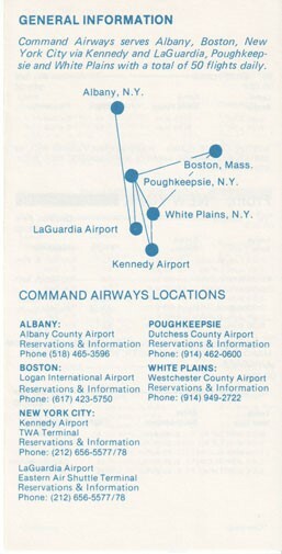 Command Airways timetable 1979/07/01