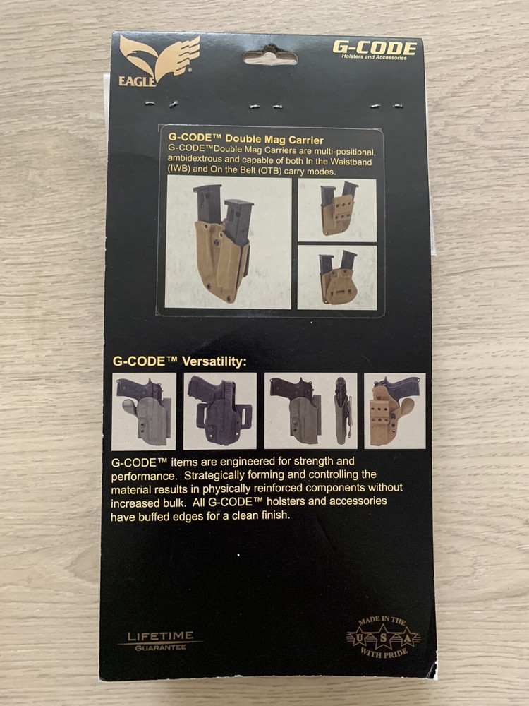 NEW G-Code DM05 9x18 .380 Double Pistol Magazine Pouch Single Stack NIP