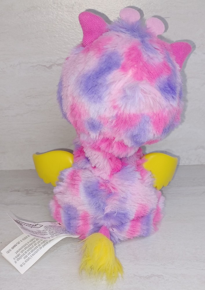 Hatchimals Spin Master Pink Giraffe Yellow Wing Interactive Toy Works EUC *Video