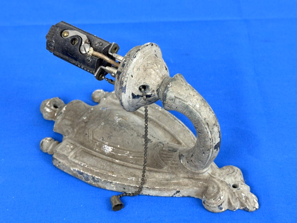 C.1920 Sconce Light Fixture w/ Working Pull Chain ~ Mount Dimensions 8" x 3 3/4"