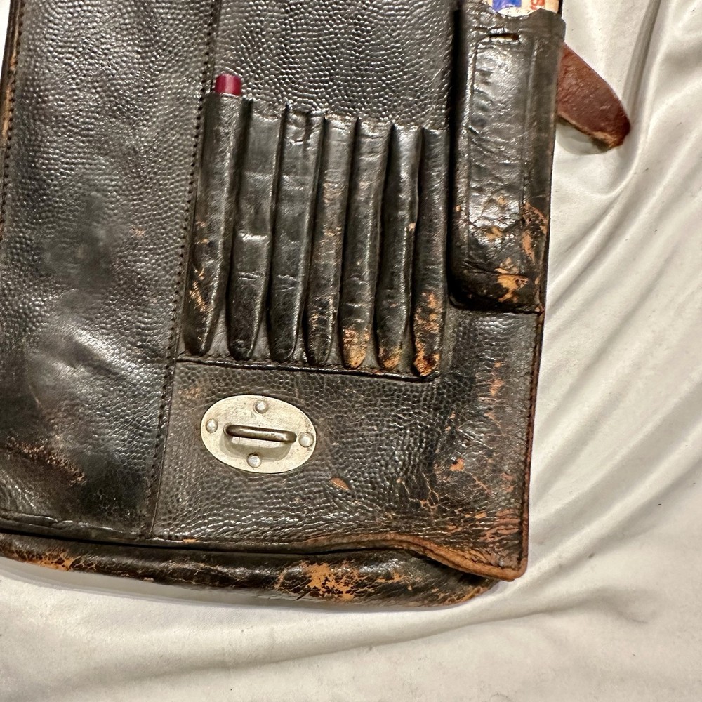 WWII German Officer Leather Map Case Original