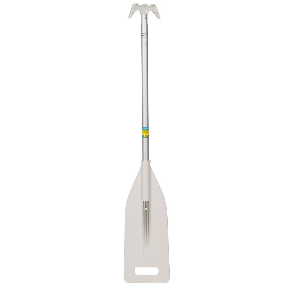 Telescoping Paddle w/ Boat Hook, Anodized Aluminum, Floating,White