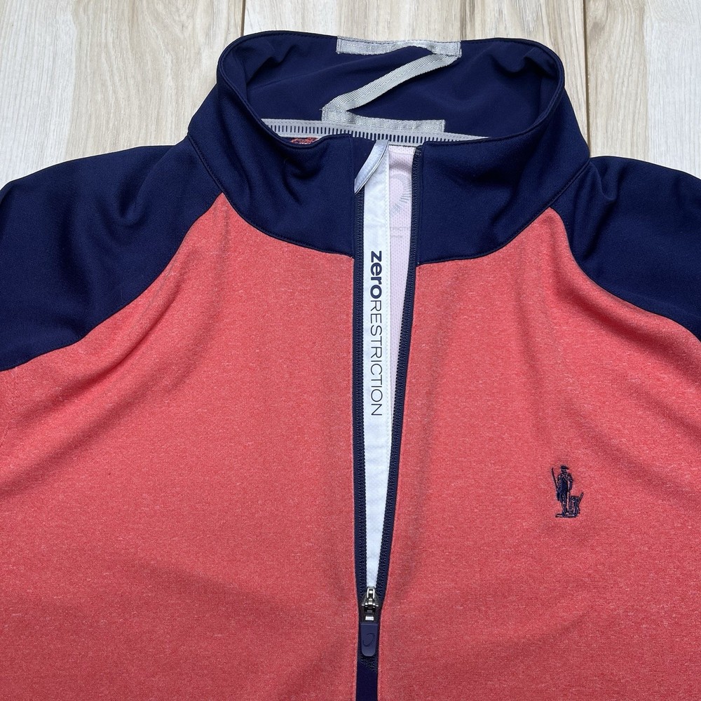 Zero Restriction 1/4 Zip Golf Pullover Logo Lightweight Red Blue Mens Medium