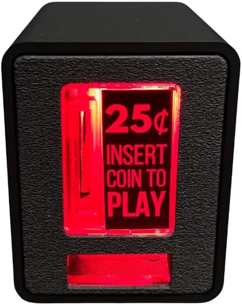 Insert Coin Cube - Pushable Insert Coin Button, Lights, & Sound Color BLACK
