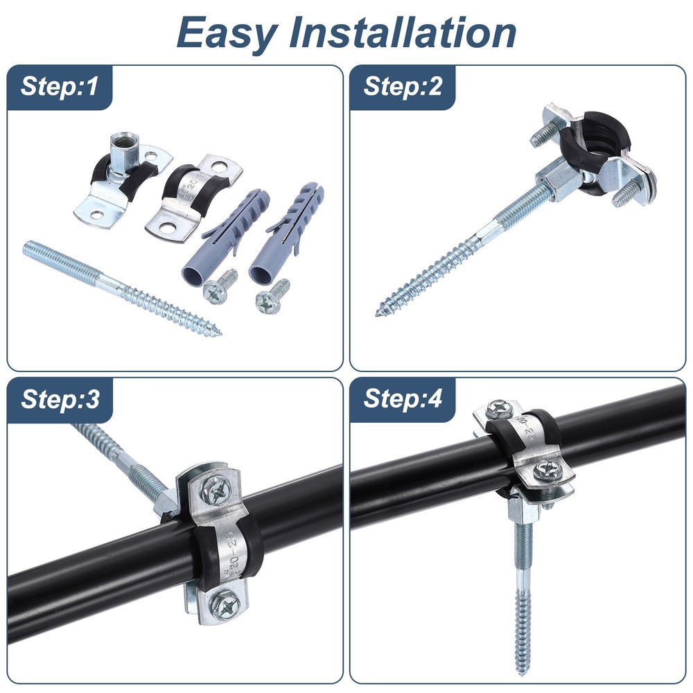8pcs 2-1/2" Split Ring Pipe Hanger Wall Mount Pipe Bracket Clamp (M8)