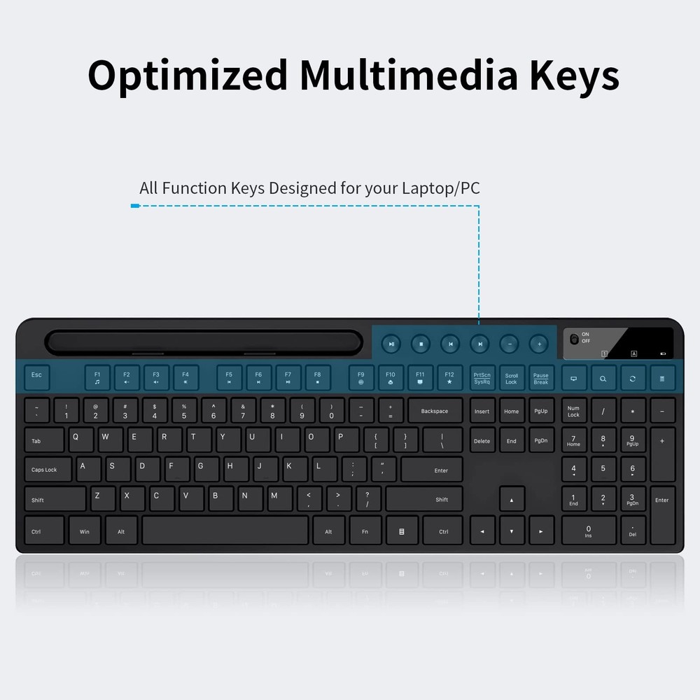 Wireless Keyboard and Mouse Combo, 2.4G Ergonomic Wireless Computer Keyboard ...