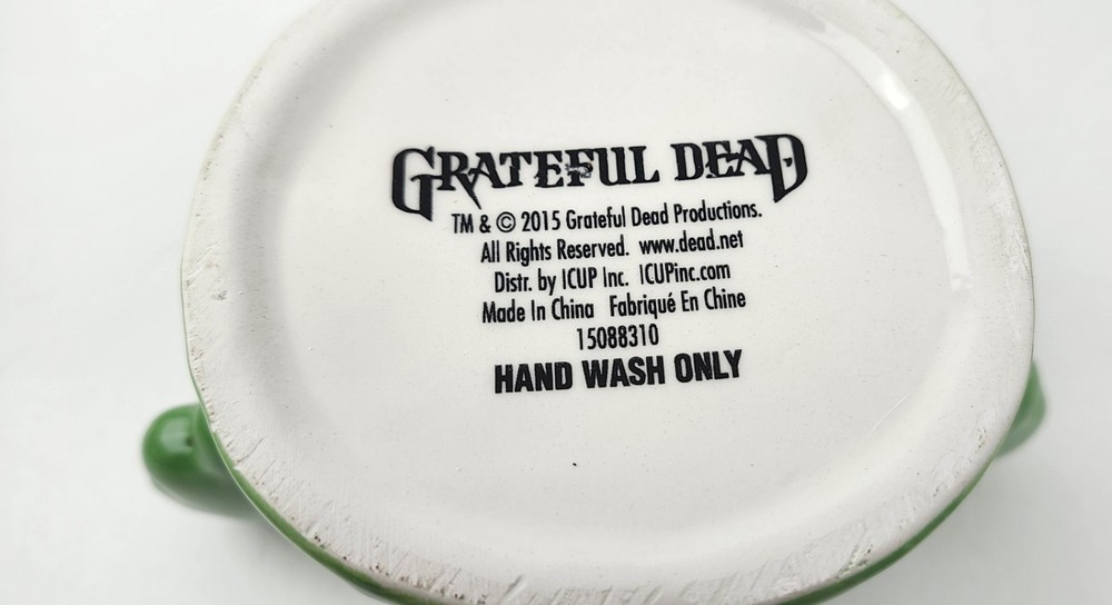 Grateful Dead Dancing Bear Molded Ceramic Mug Green Edition 18 Oz. 2015