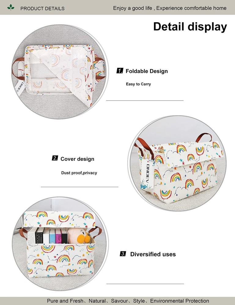 ONOEV Rectangular 14.9x10.2x9.05 Inch (Pack of 1), REC rainbow with lid