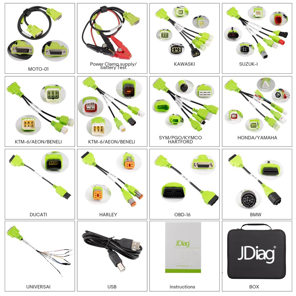 JDiag M300 Motorcycle Scanner OBD2 All System Diagnostic Tool Fault Code Reader