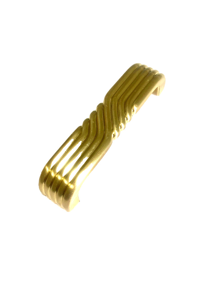 Art Deco Water Fall Ribbed Brass Drawer Pulls 3.5 In. Center