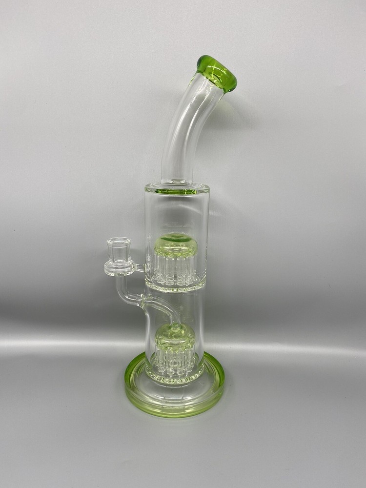 14” Hookah Water Pipe Double Arms Chambers Thick Glass