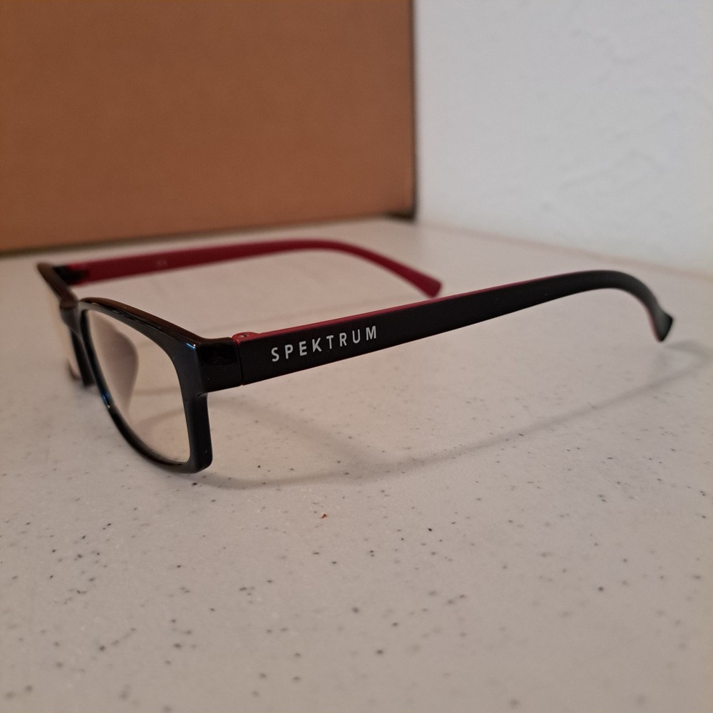 Spektrum Eyeglasses Blue Light Black Maroon Square Frames U-74