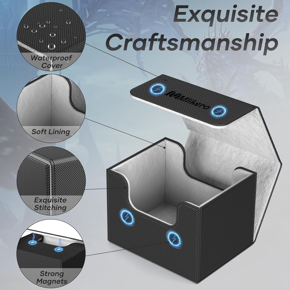 Rectangular Card Deck Box Holds 200+ Unsleeved Cards - Perfect for Gaming