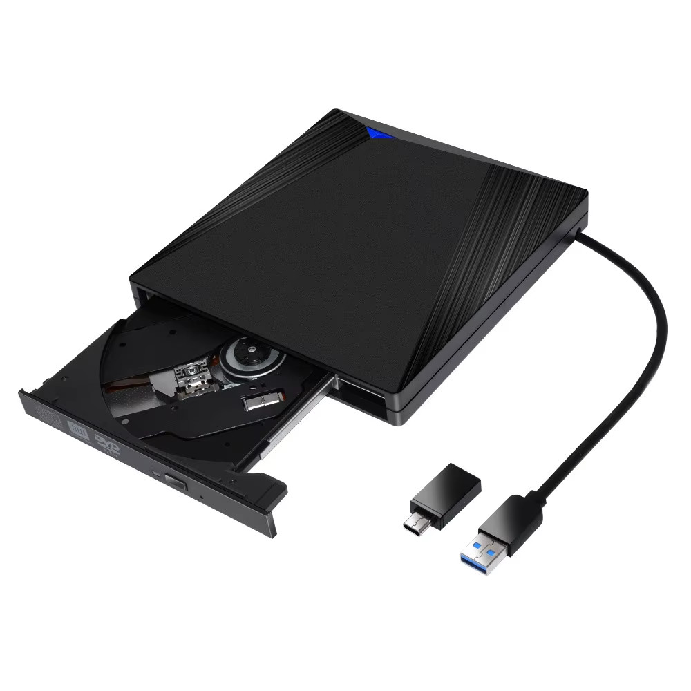 External DVD 3.0 USB Ultra-thin Portable Optical Drive Burner Reader Player Tray