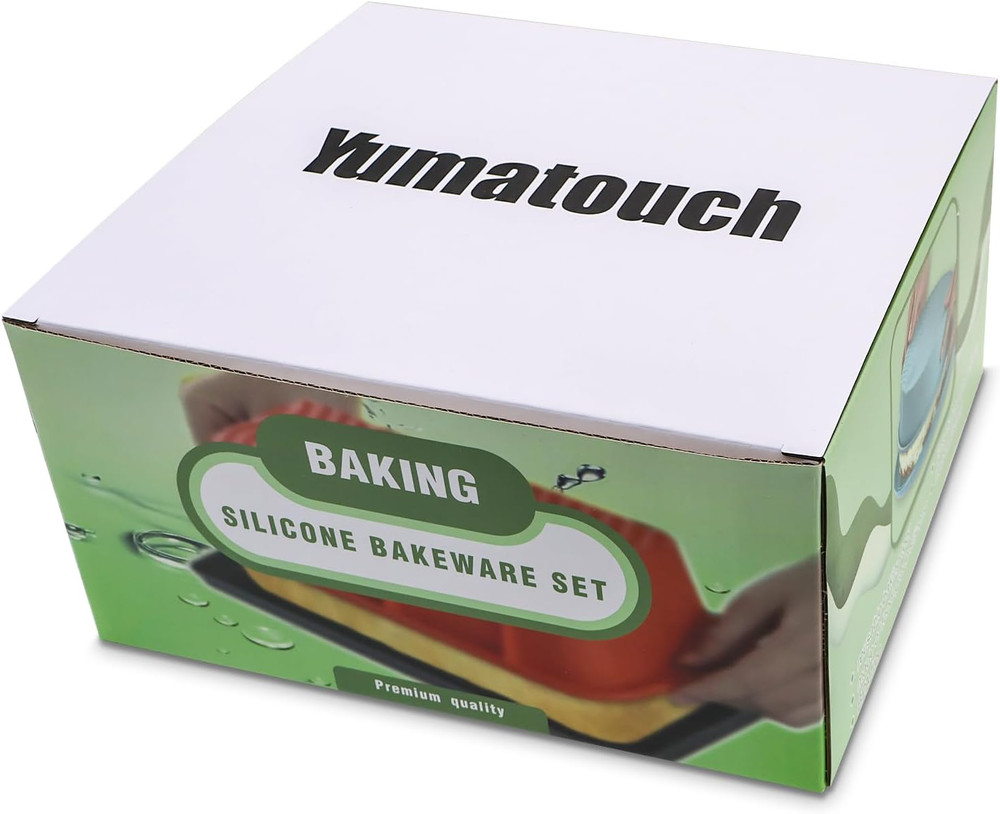 32 Pieces Silicone Baking Pans Set Nonstick Bakeware Set for Kitchen Oven Sil...