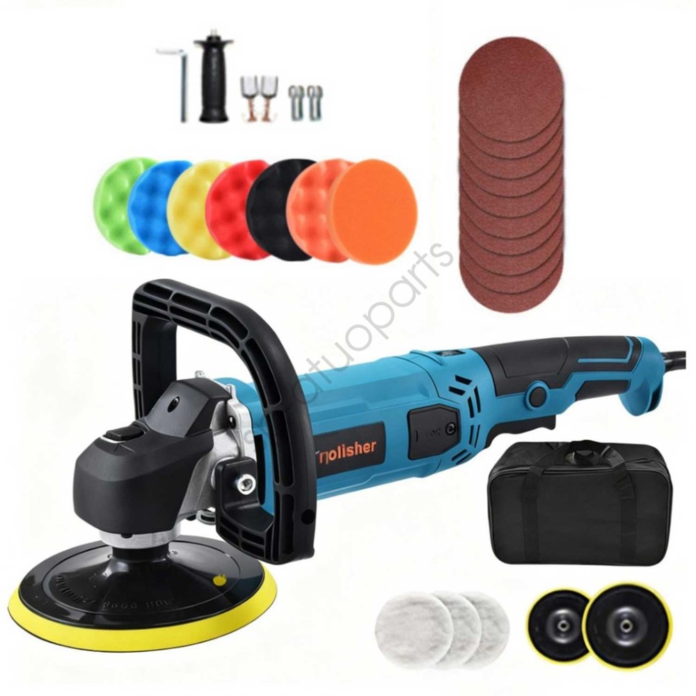 Car Polisher 1400W Buffer Machine 150/180mm + 23pcs Kit & Bag