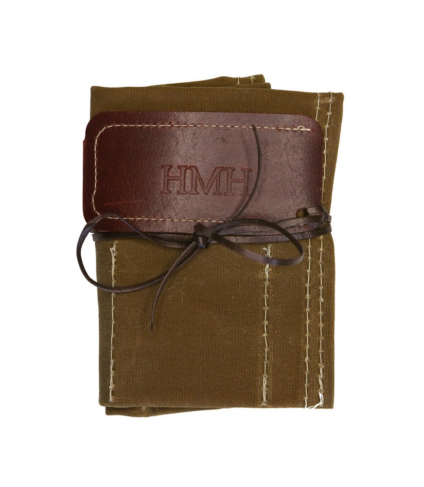 HMH BASIC FLY TYING TOOL SET w/ Handmade Waxed Cotton & Leather Tool Roll.