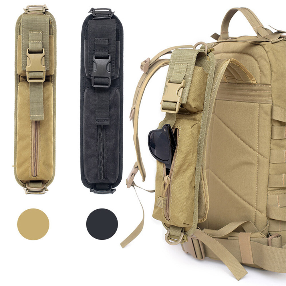 Tactical Molle Flashlight Pouch Military Backpack Shoulder Strap Accessory Pouch