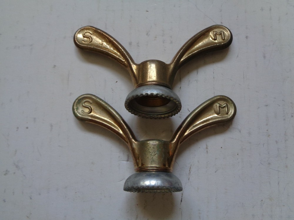 Pair Butterfly Nut Av Bronze Vintage Bicycle