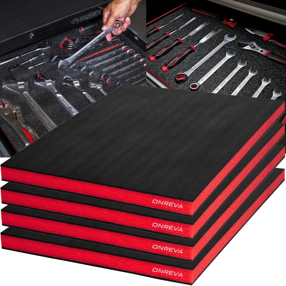 Tool Box Foam, 4Pack 16x12x1 inch, Foam Inserts for Cases, Polyethy... Fast Ship