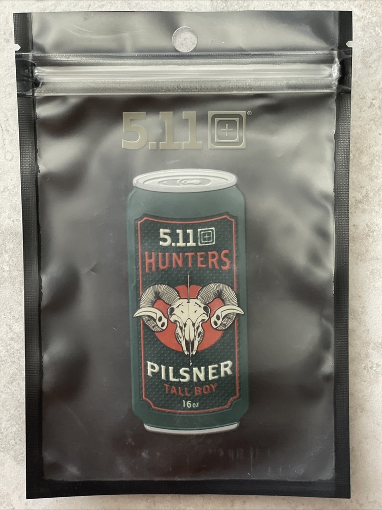 5.11 HUNTERS TALL BOY PATCH BEER CAN PILSNER HOOK BACKING