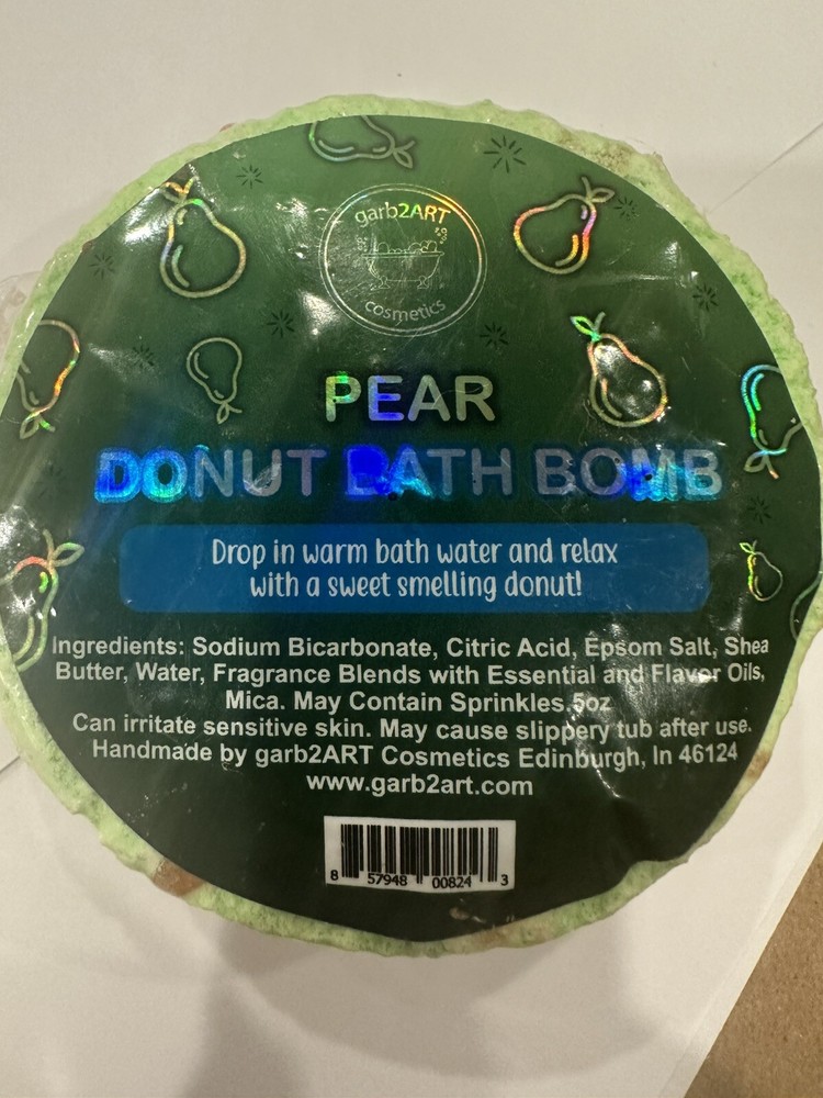 Garb2Art Sprinkle Donut Bath Bomb 5 Oz Pear