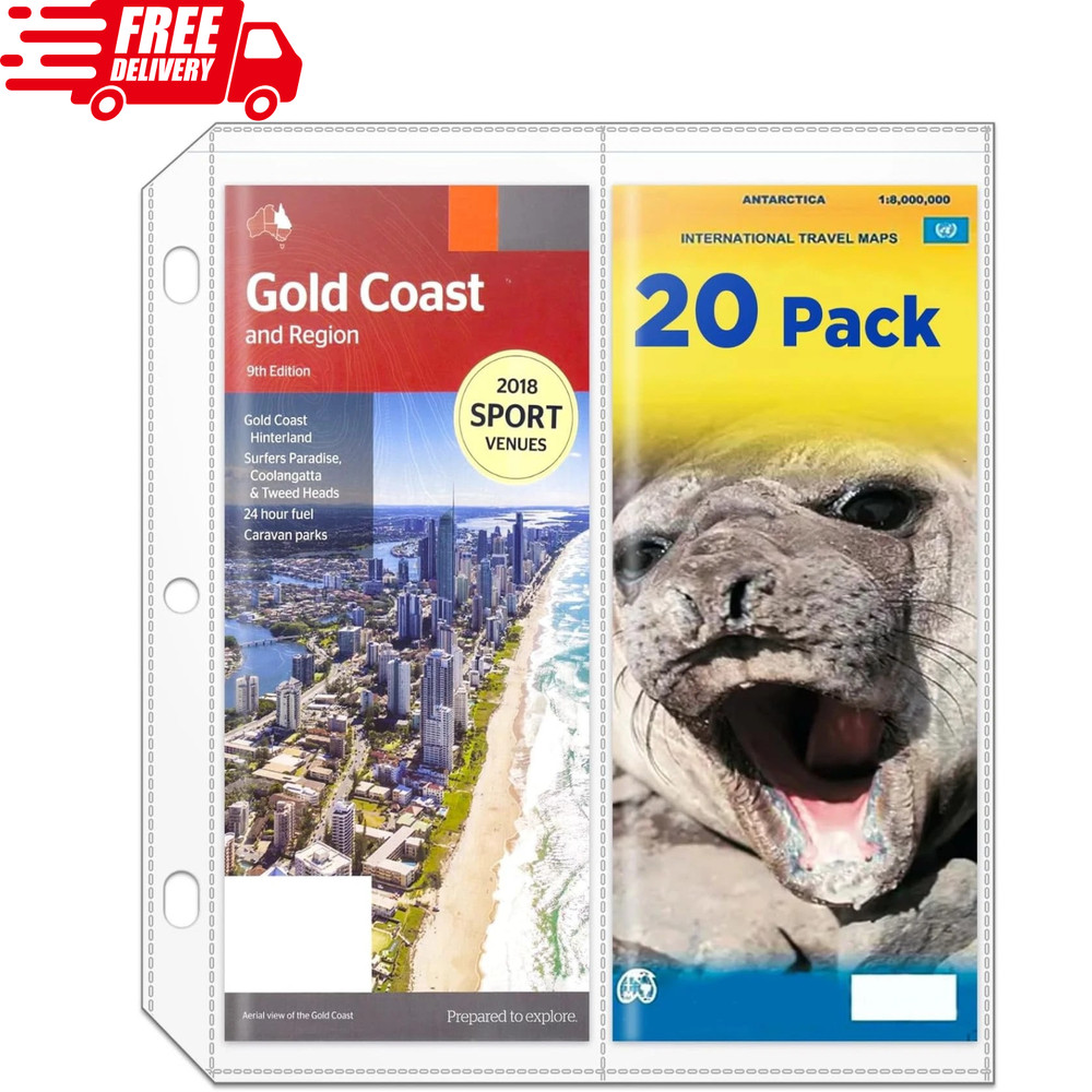 2-Pocket Folded Map Sleeves Brochure Holder Map Protector 4.5 x 11