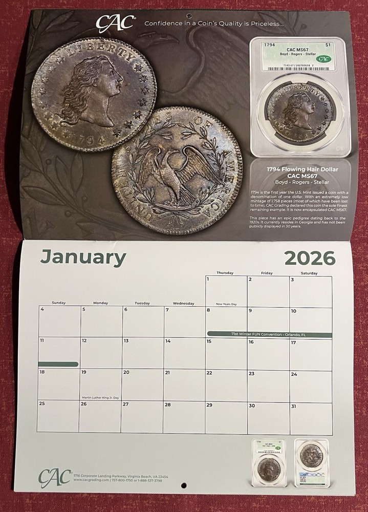 2026 CAC COIN CALENDAR