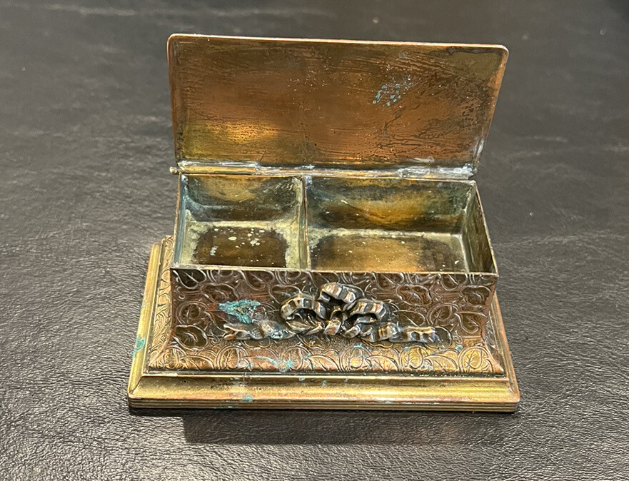 Edwardian Brass Stamp Box