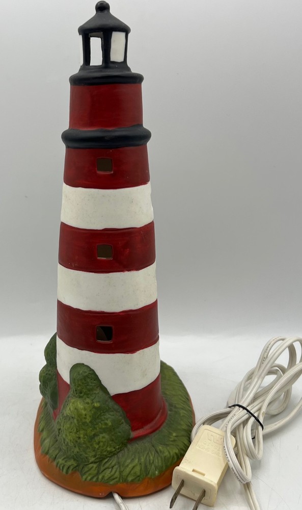 Direct Connection Lighted Ceramic Lefton VA Assateague Island Lighthouse, 11"
