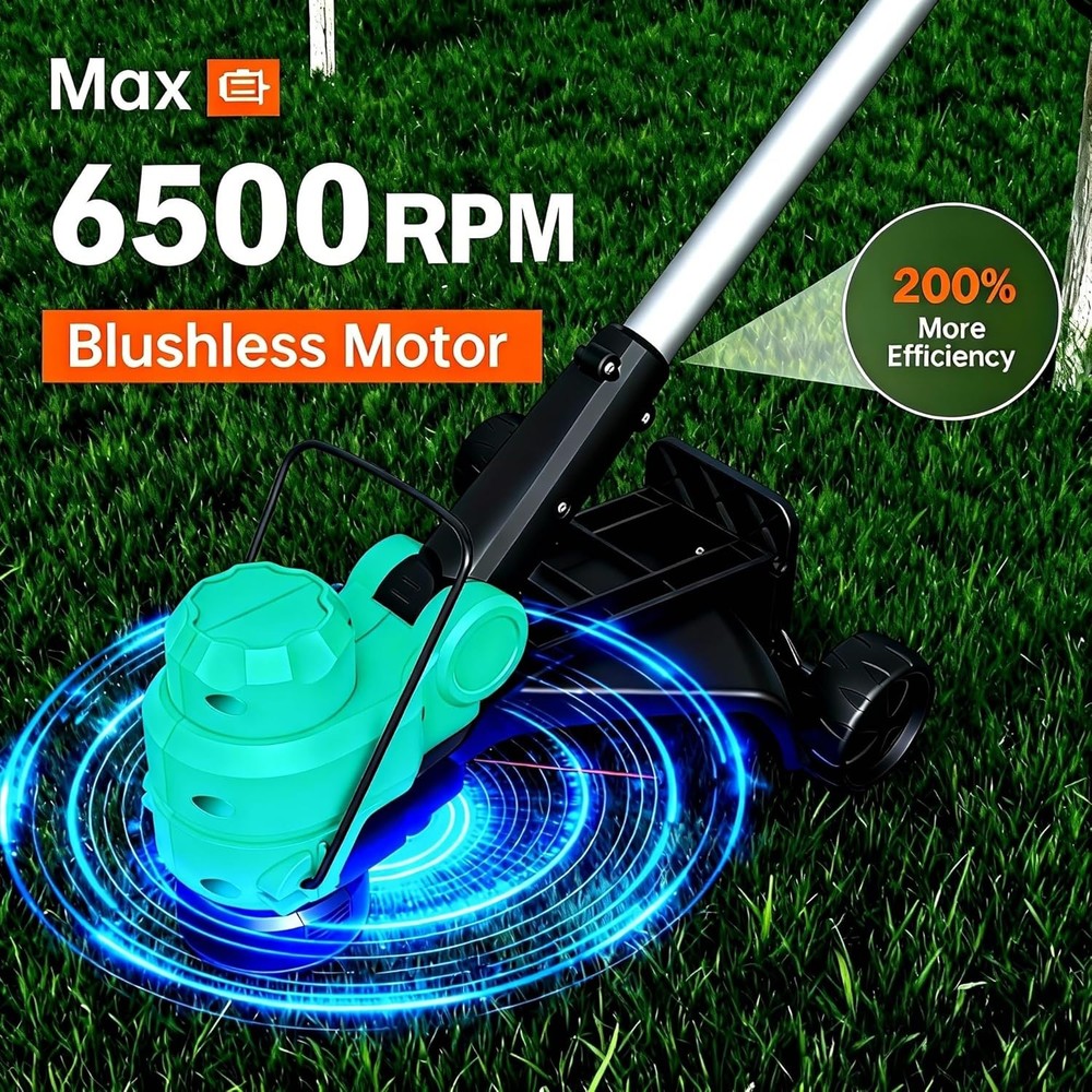 GRAVEE 20V Cordless String Trimmer 12", Edger Line Feed with 2 Batteries
