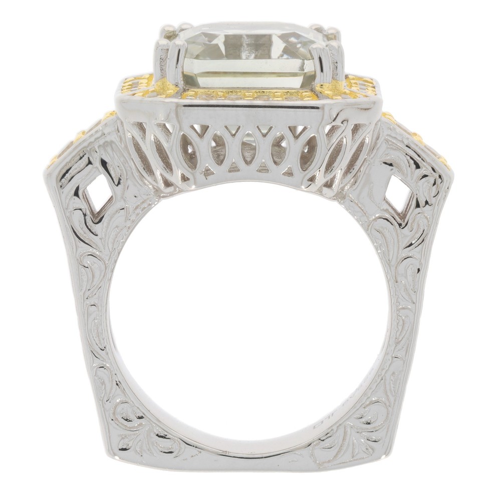 Sterling Silver Semi Mount Ring Setting Emerald OCT 10X10mm