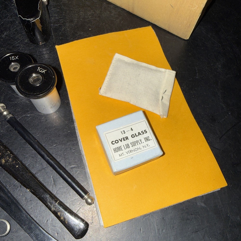 Tasco Deluxe Microscope with Wooden Case